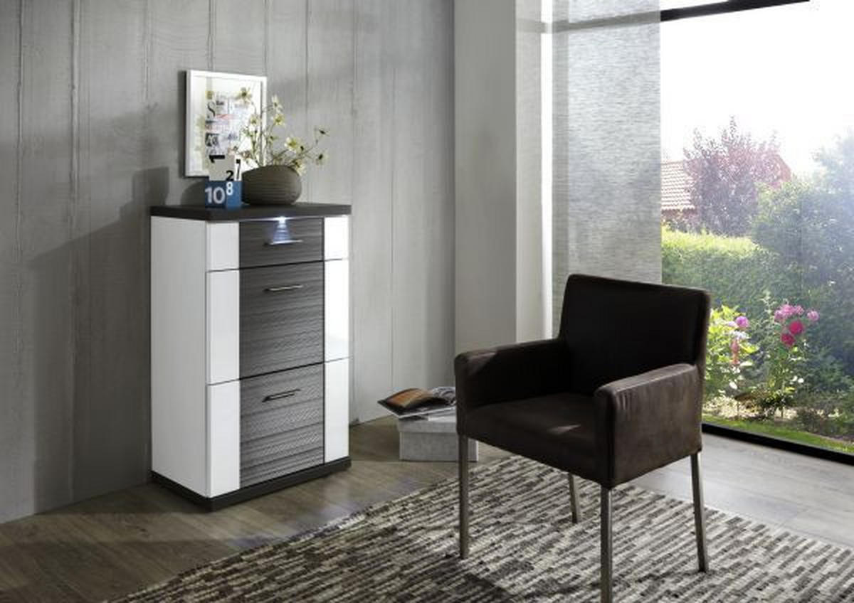 KOMMODE  in 65/107/42 cm  - Chromfarben/Graphitfarben, Design, Holzwerkstoff/Kunststoff (65/107/42cm) - Xora