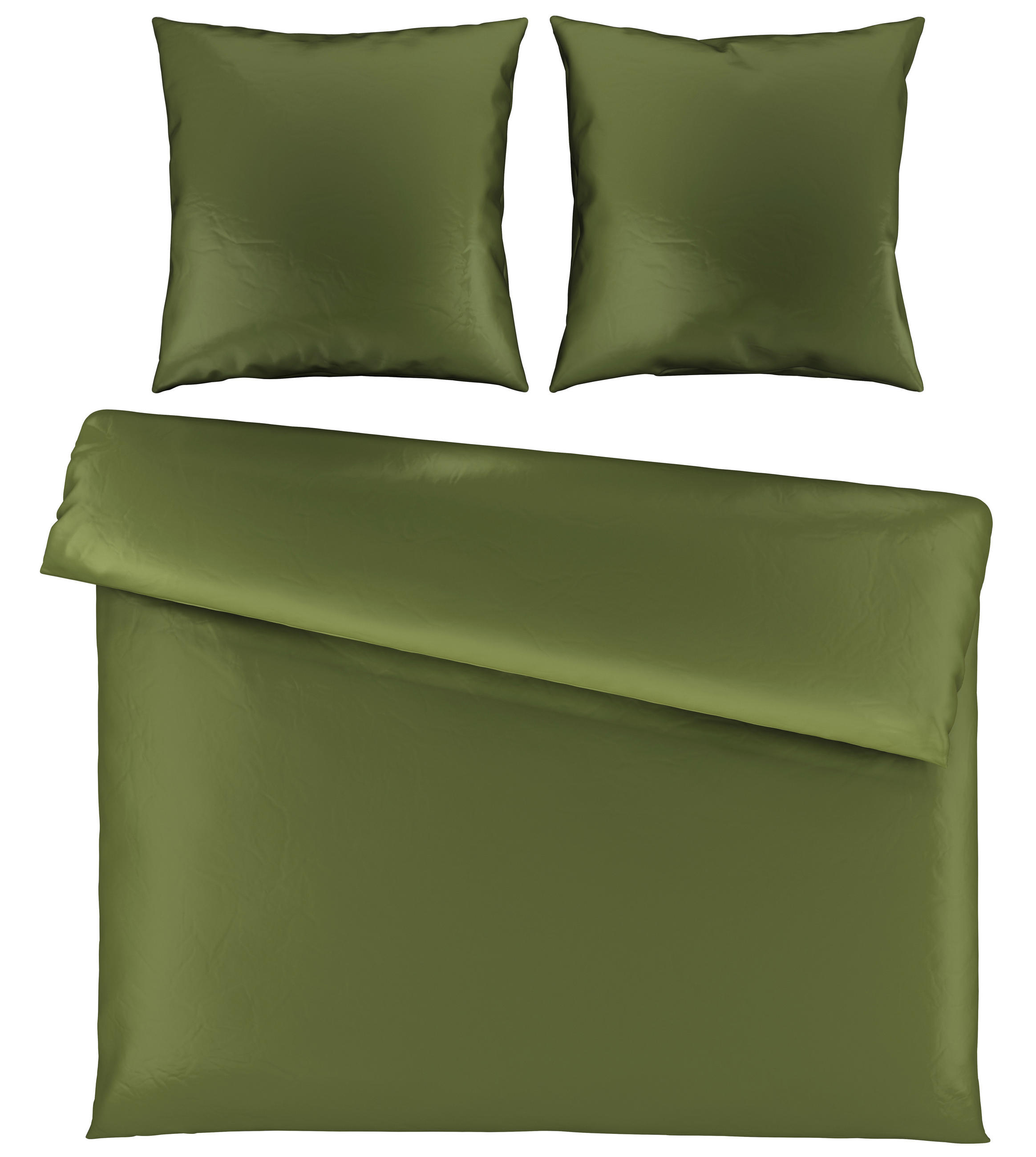 BETTWÄSCHE 3-teilig Segesta Satin 200/200 cm  - Dunkelgrün, MODERN, Textil (200/200cm) - Novel