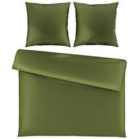 BETTWÄSCHE 3-teilig Segesta Satin 200/200 cm  - Dunkelgrün, MODERN, Textil (200/200cm) - Novel