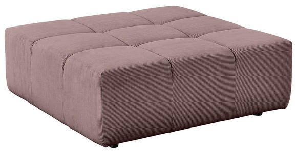 HOCKER in Textil Altrosa  - Schwarz/Altrosa, Design, Kunststoff/Textil (107/39/107cm) - Hom`in