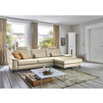 ECKSOFA  in Echtleder Creme, Naturfarben  334/176 cm  - Creme/Schwarz, Design, Leder/Metall (334/176cm) - Dieter Knoll