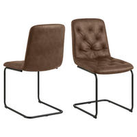 STOL   läderimitation  - brun/svart, Klassisk, metall/textil (48/92/56cm) - Best Price