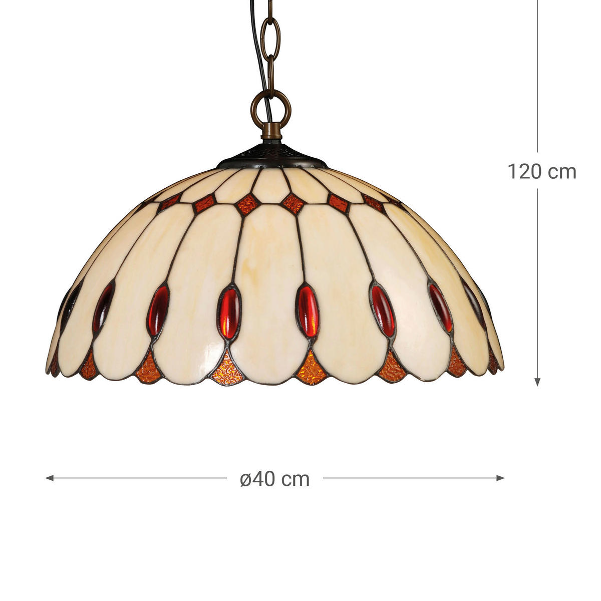 FÜGGŐLÁMPA 40/120/40 cm  - többszínű, Basics, Üveg (40/120/40cm)