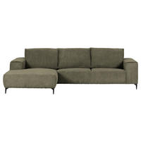 ECKSOFA in Cord Dunkelgrün  - Dunkelgrün/Schwarz, Konventionell, Textil/Metall (170/285cm) - Carryhome