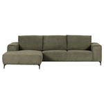 ECKSOFA in Cord Dunkelgrün  - Dunkelgrün/Schwarz, KONVENTIONELL, Textil/Metall (170/285cm) - Carryhome