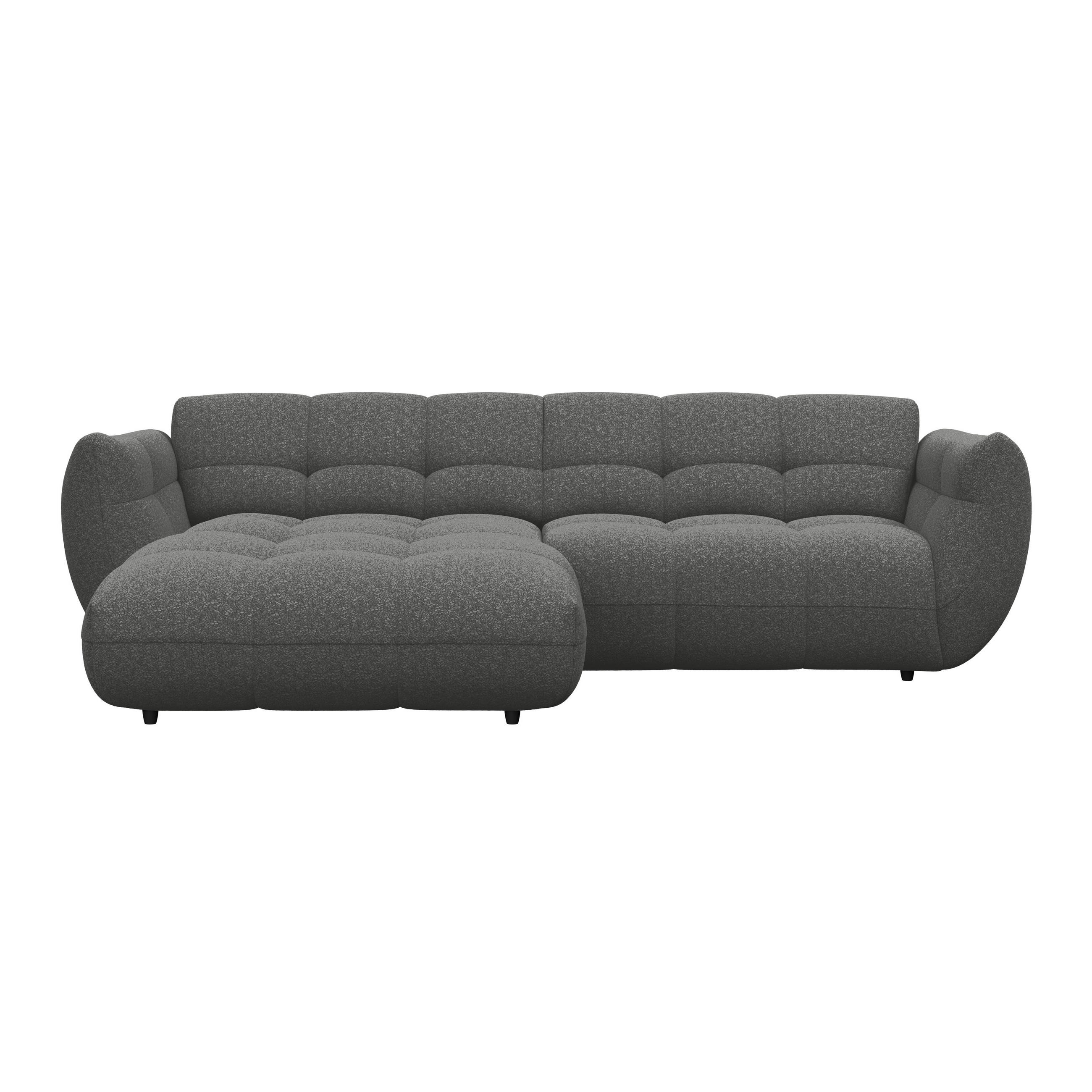 ECKSOFA Anthrazit Chenille  - Dunkelgrün/Anthrazit, Trend, Kunststoff/Textil (178/280cm) - MID.YOU