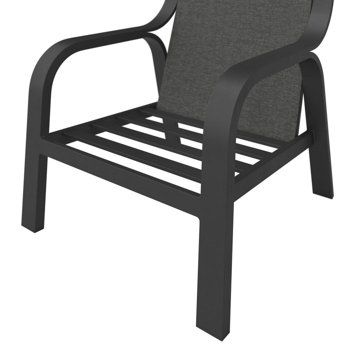 LOUNGESESSEL Grau, Dunkelgrau Aluminium  - Dunkelgrau/Grau, Design, Textil/Metall (74/74.5/79cm) - Amatio