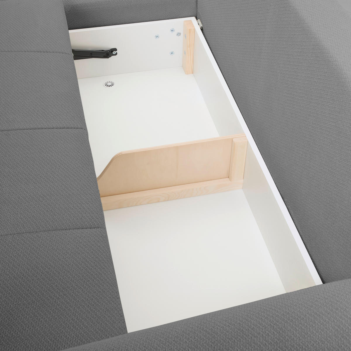 ECKSOFA Grau Webstoff  - Buchefarben/Grau, KONVENTIONELL, Holz/Textil (169/294cm) - Carryhome