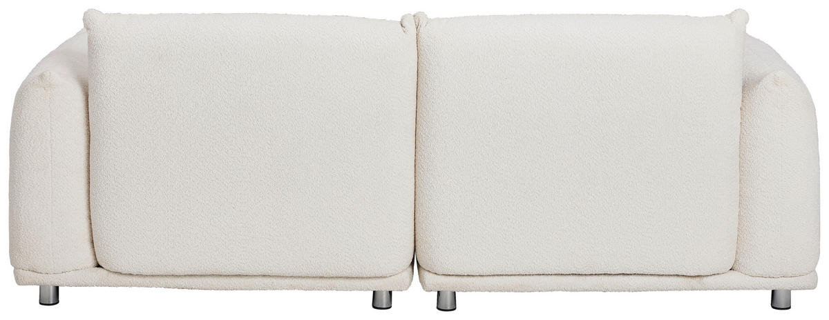 SEDACIA ZOSTAVA, textil, biela - biela/strieborná, Trend, kov/textil (218/103/75/87cm) - Livetastic