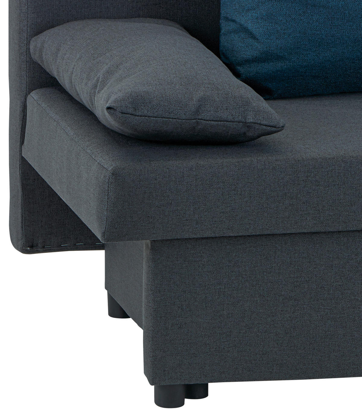 SCHLAFSOFA  mit Rücken echt Dunkelgrau  - Blau/Dunkelgrau, Basics, Karton/Holz (192/82cm) - MID.YOU