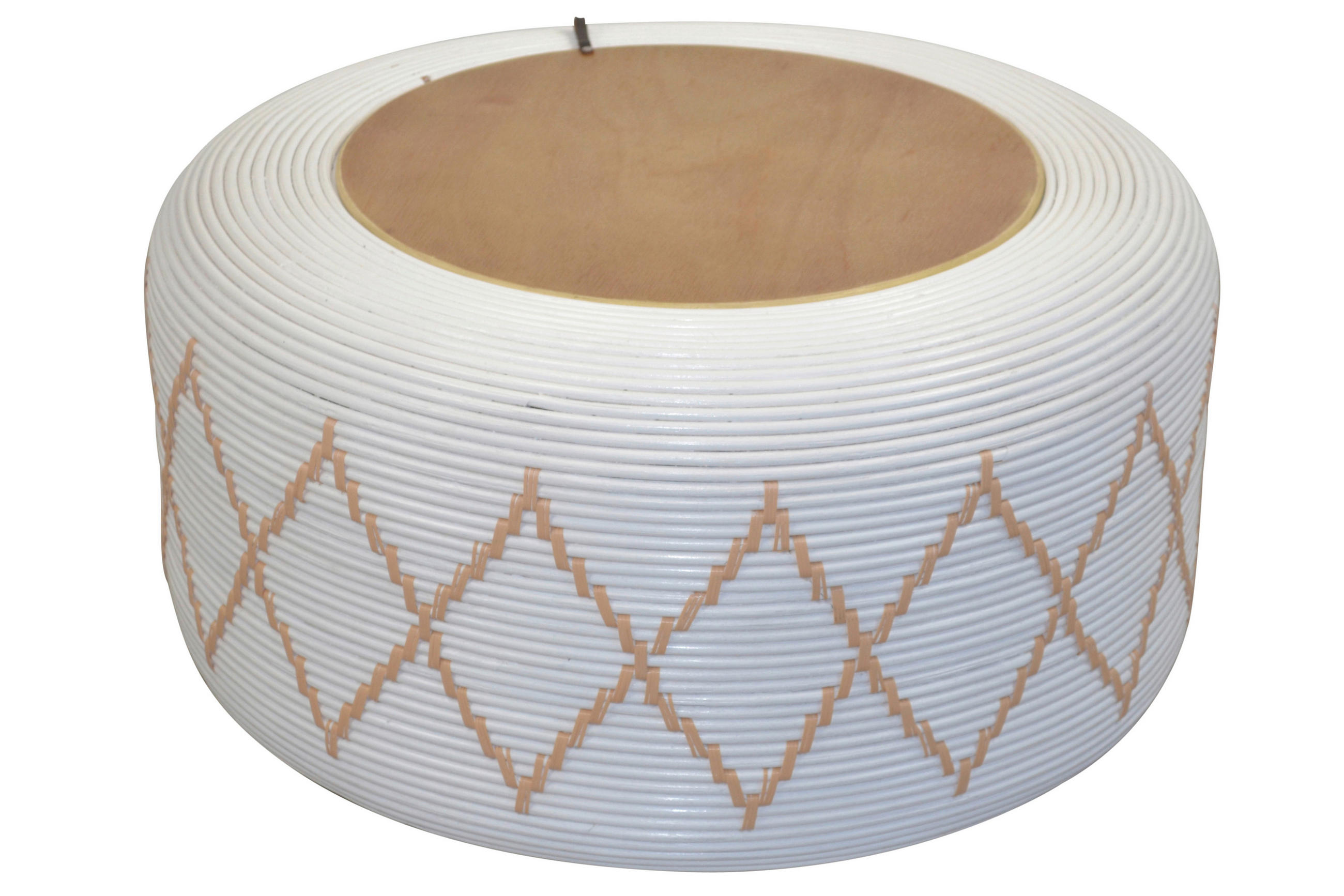 COUCHTISCH Rattan massiv 46/73/59 cm rund Weiß  - Weiß, Design, Holz (46/73/59cm) - MID.YOU