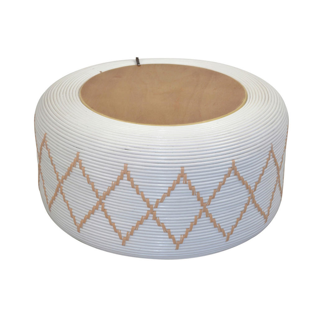 Thumbnail - Mid.you Couchtisch, Weiß, Holz, Rattan,Paulownia, massiv, Raute, rund, 73x59x46 cm, Stauraum, Wohnzimmer, Wohnzimmertisc...