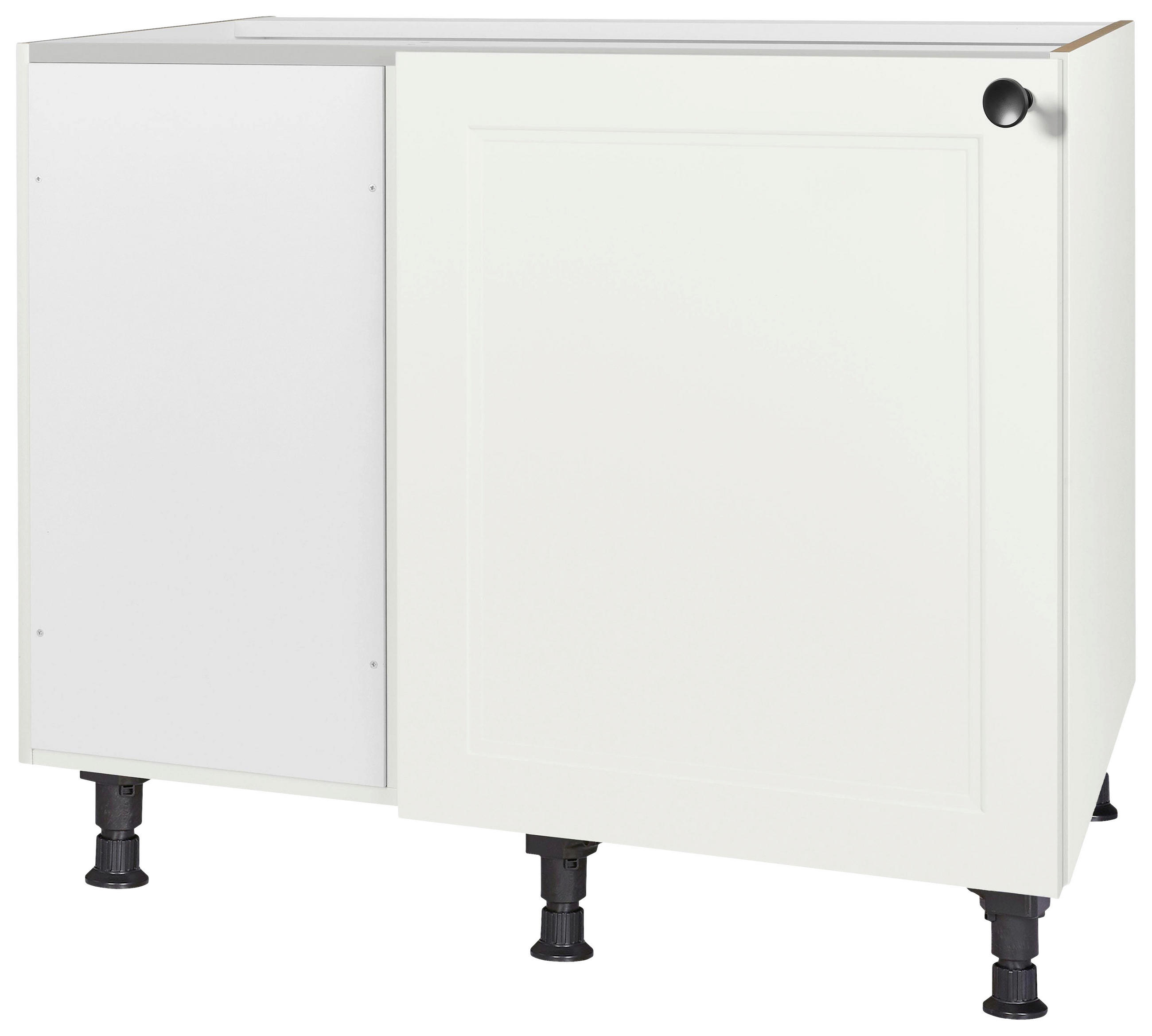 ECKUNTERSCHRANK 125/87/65 cm  - Schwarz/Weiß, MODERN, Holzwerkstoff/Metall (125/87/65cm) - Nobilia