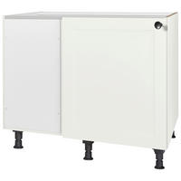 ECKUNTERSCHRANK 125/87/65 cm  - Schwarz/Weiß, MODERN, Holzwerkstoff/Metall (125/87/65cm) - Nobilia