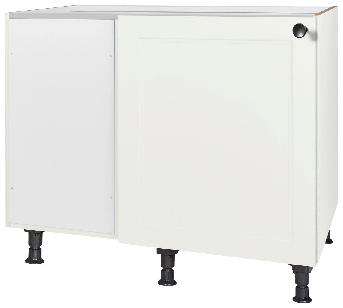 ECKUNTERSCHRANK 125/87/65 cm  - Schwarz/Weiß, MODERN, Holzwerkstoff/Metall (125/87/65cm) - Nobilia