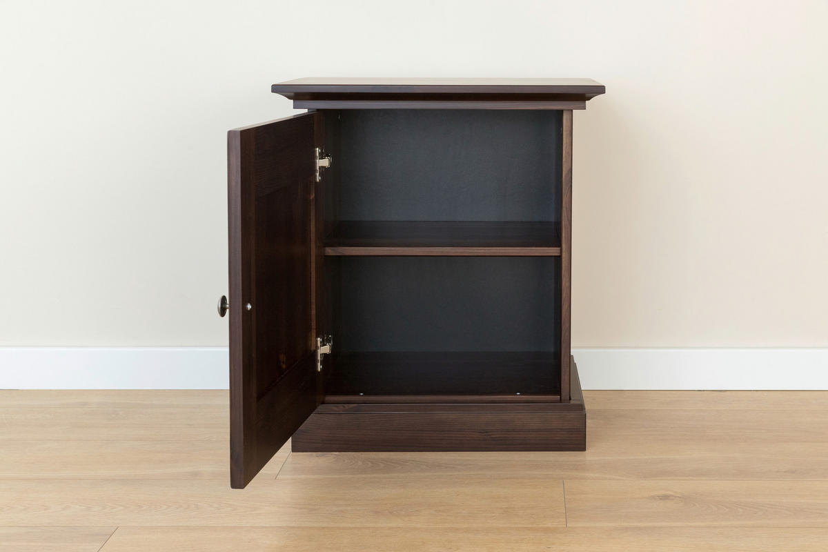 NACHTSCHRANK 54/61/36 cm Kiefer massiv  - Dunkelbraun/Silberfarben, KONVENTIONELL, Holz/Metall (54/61/36cm) - Linea Natura