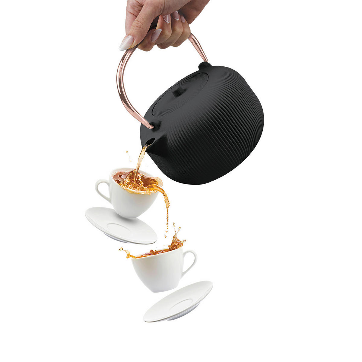 TEÁSKANNA 1 l  - fekete, Basics, fém (1l) - Berlinger Haus