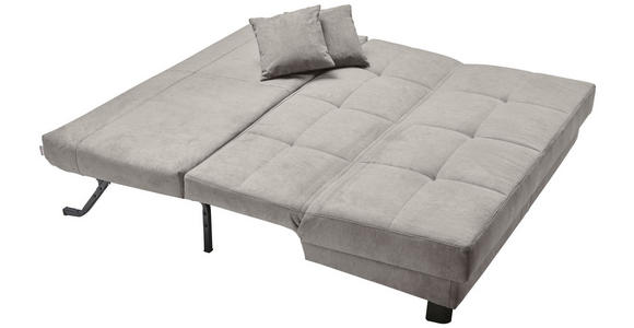 SCHLAFSOFA Mikrovelours Greige  - Greige/Schwarz, KONVENTIONELL, Textil/Metall (185/85/100cm) - Carryhome