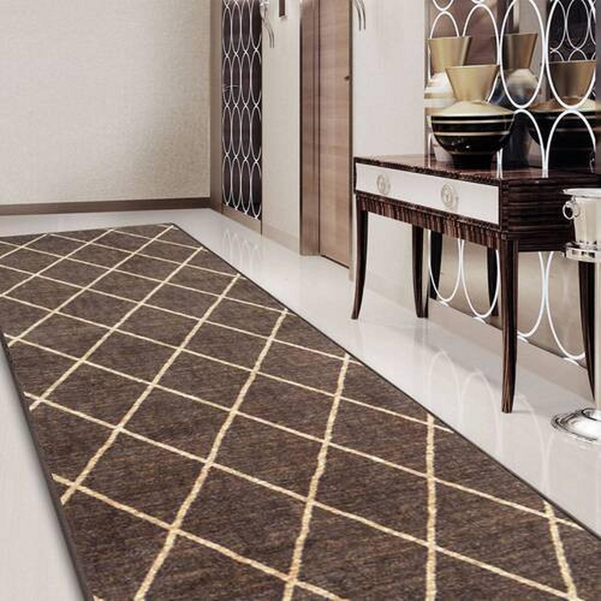 LÄUFER 80/700 cm Cosenza Braun, Beige  - Beige/Braun, Design, Kunststoff/Textil (80/700cm)