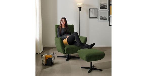 SESSEL in Chenille Grün  - Schwarz/Grün, Design, Textil/Metall (60/94/86cm) - Dieter Knoll