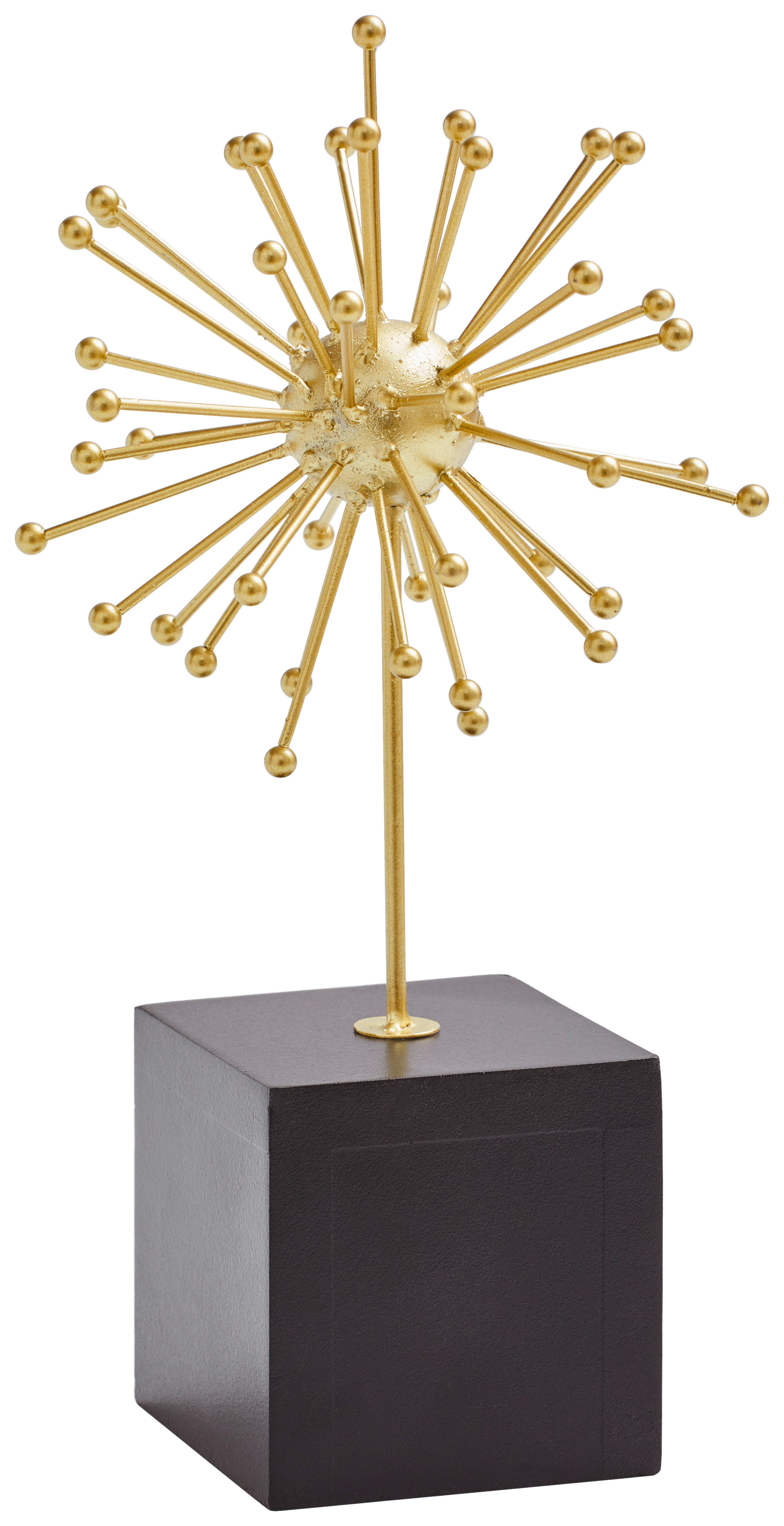 SKULPTUR - Goldfarben/Schwarz, Trend, Holz/Metall (14,5/27/14,5cm) - Ambia Home