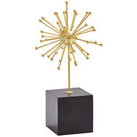 SKULPTUR - Goldfarben/Schwarz, Trend, Holz/Metall (14,5/27/14,5cm) - Ambia Home