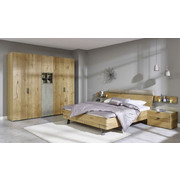 LOŽNICE, barvy dubu, šedá - šedá/barvy dubu, Design, dřevo/kompozitní dřevo (180/200cm) - Hülsta