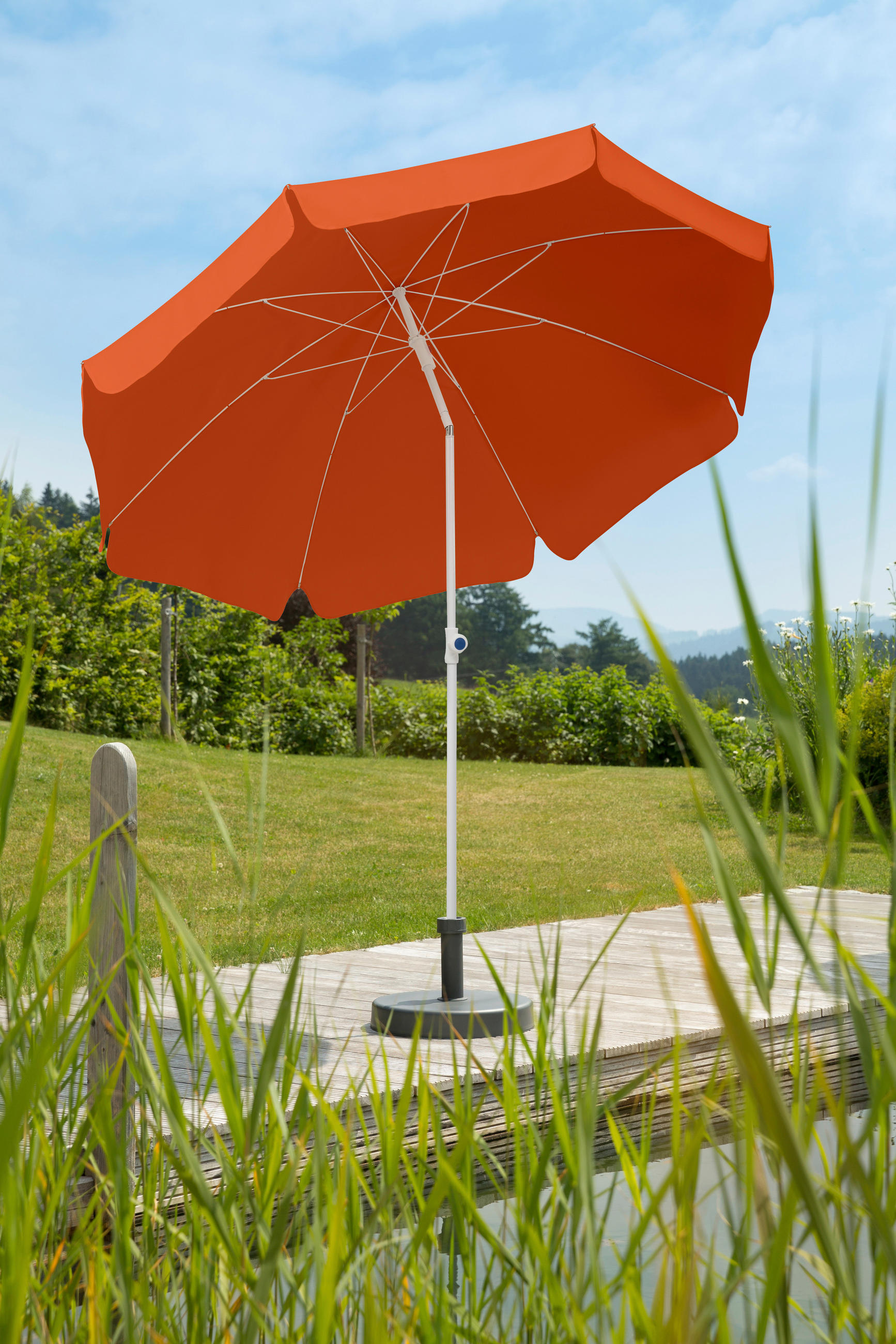 SONNENSCHIRM 240 cm Terracotta  - Terracotta/Weiß, Basics, Textil/Metall (240/230/240cm) - Schneider