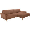 ECKSOFA in Webstoff Dunkelorange  - Buchefarben/Dunkelorange, KONVENTIONELL, Holz/Textil (294/169cm) - Carryhome