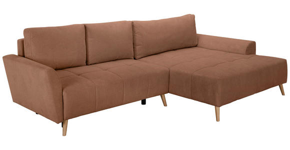 ECKSOFA in Webstoff Dunkelorange  - Buchefarben/Dunkelorange, KONVENTIONELL, Holz/Textil (294/169cm) - Carryhome