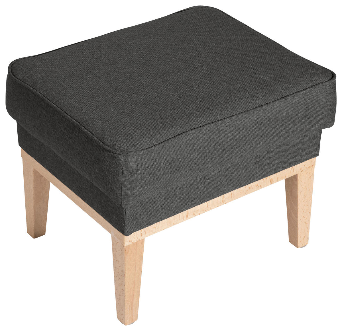 HOCKER in Textil Anthrazit  - Anthrazit/Naturfarben, Konventionell, Holz/Textil (50/41/41cm) - Max Winzer