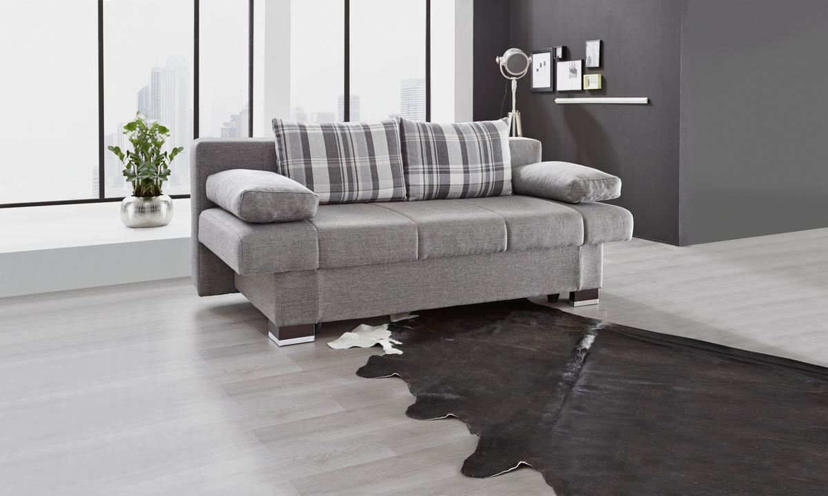 SCHLAFSOFA Braun  - Wengefarben/Alufarben, KONVENTIONELL, Holz/Textil (200/80/94cm) - Novel