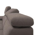 ECKSOFA in Velours Graubraun  - Graubraun/Schwarz, Design, Textil/Metall (295/187cm) - Novel