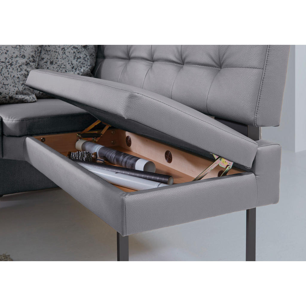 Thumbnail - Dieter Knoll Eckbank, Graublau, Metall, Textil, 3-4-Sitzer, L-Form, 200x158 cm, Emas, Dgm, Lederauswahl, Stoffauswahl, T...