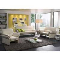2-SITZER-SOFA in Echtleder Beige  - Chromfarben/Beige, Design, Leder/Metall (147/172/90/89cm) - Horst AG