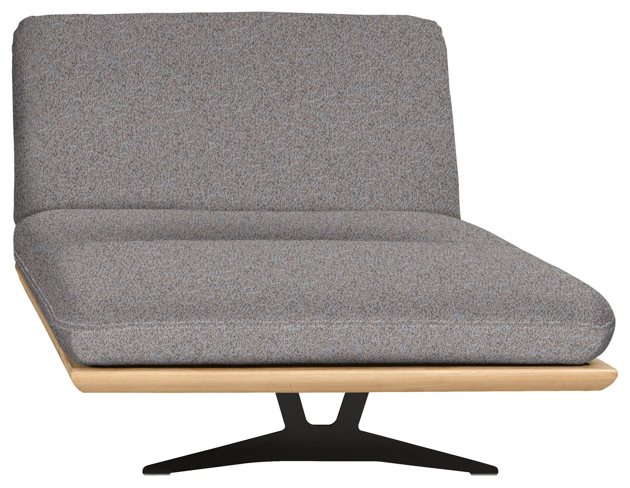 OTTOMANE in Webstoff Blau, Braun  - Blau/Beige, Design, Holz/Textil (114/92/165cm) - Dieter Knoll