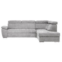 Ecksofa Grau Chenille  - Chromfarben/Grau, MODERN, Textil/Metall (270/230cm) - MID.YOU