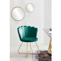 STUHL-SET 2 Stück  in Samt  - Goldfarben/Grün, MODERN, Textil/Metall (69,5/85/66cm) - Livetastic