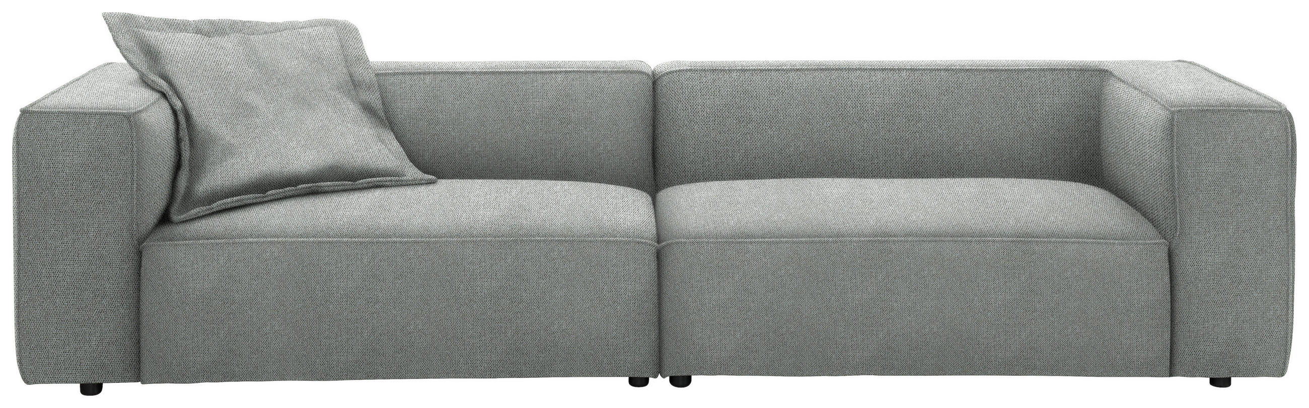 VIERSITZER-SOFA in Chenille Grau  - Schwarz/Grau, Design, Kunststoff/Textil (300/66/104cm) - W.Schillig