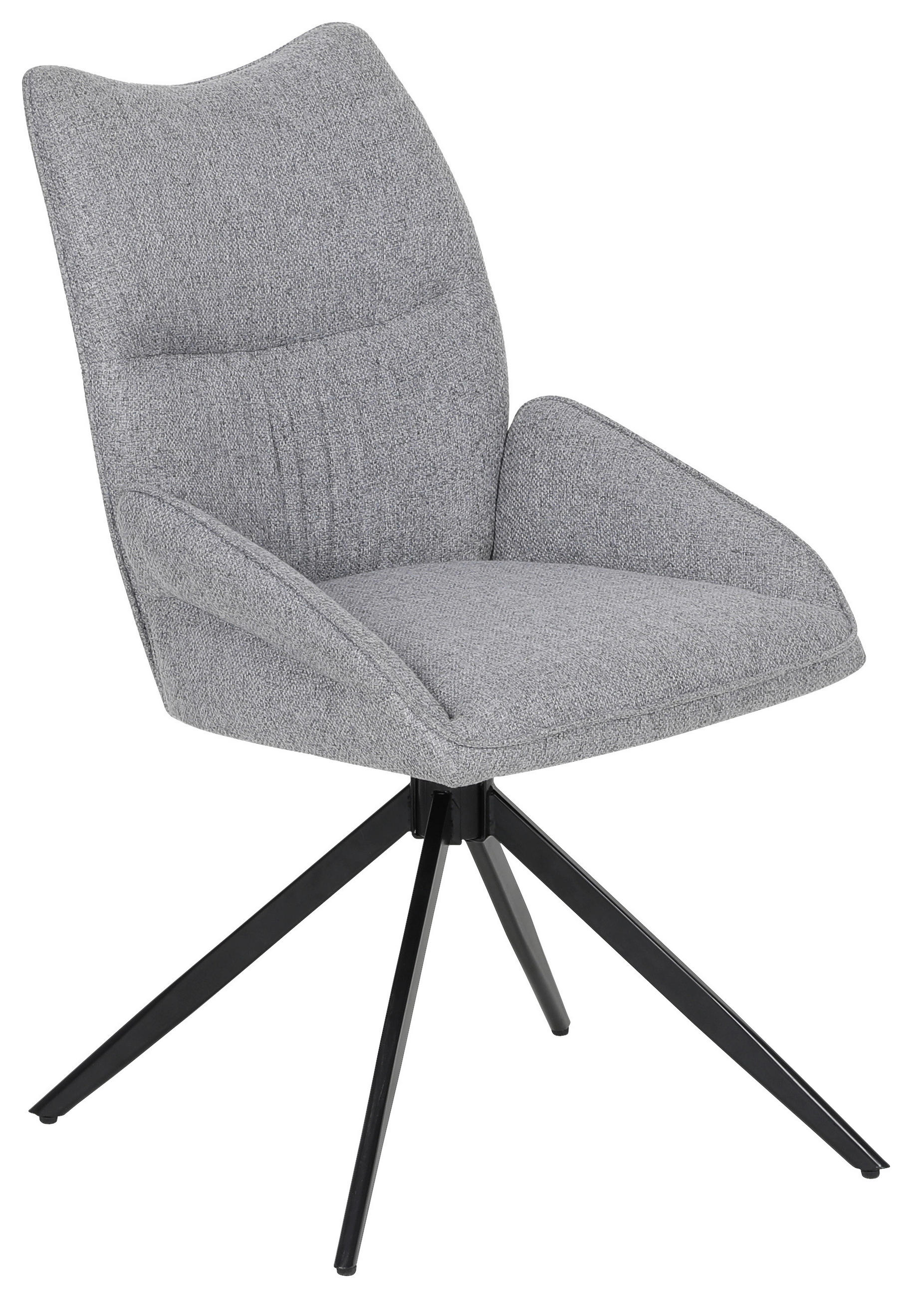 Armlehnstuhl Elina Leinenoptik Hellgrau B: 51 cm