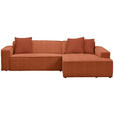 ECKSOFA  in Chenille Rostfarben  280/188 cm  - Rostfarben/Schwarz, KONVENTIONELL, Kunststoff/Textil (280/188cm) - Carryhome