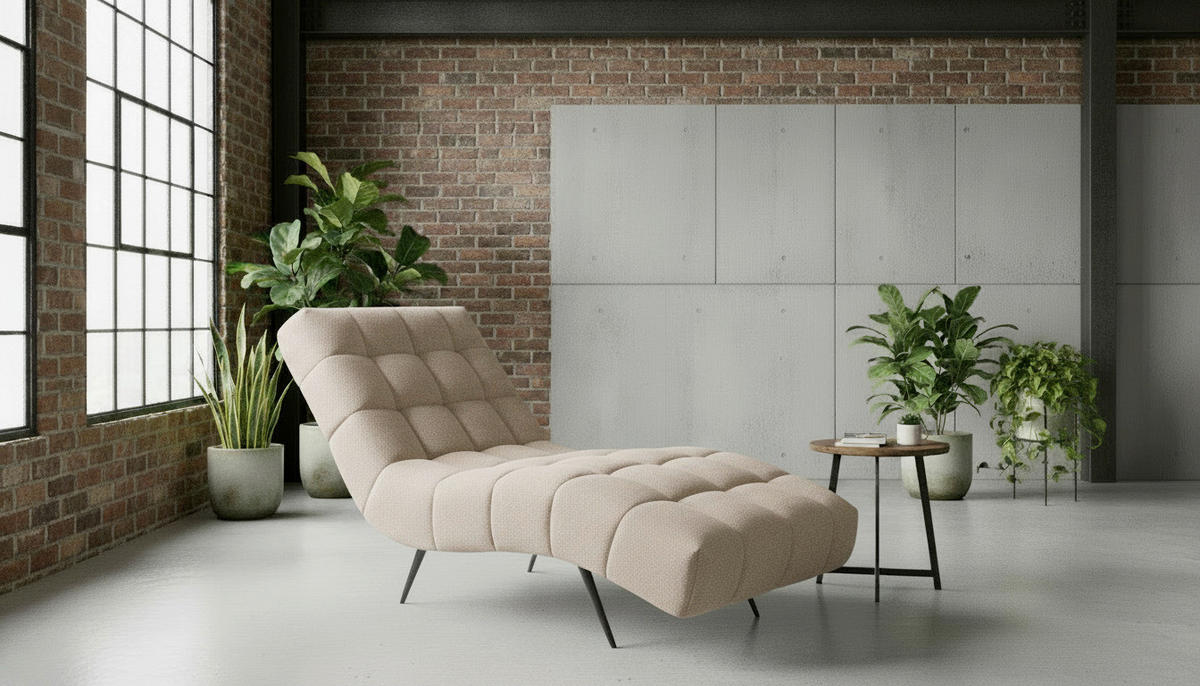 RELAXAČNÍ VÁLENDA, textil, krémová - černá/krémová, Design, kov/textil (79/88/165cm) - MID.YOU