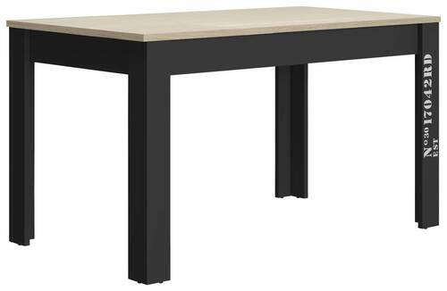 ESSTISCH Schwarz, Eichefarben rechteckig  ausziehbar  - Eichefarben/Schwarz, MODERN, Holzwerkstoff (136/80/78cm) - MID.YOU