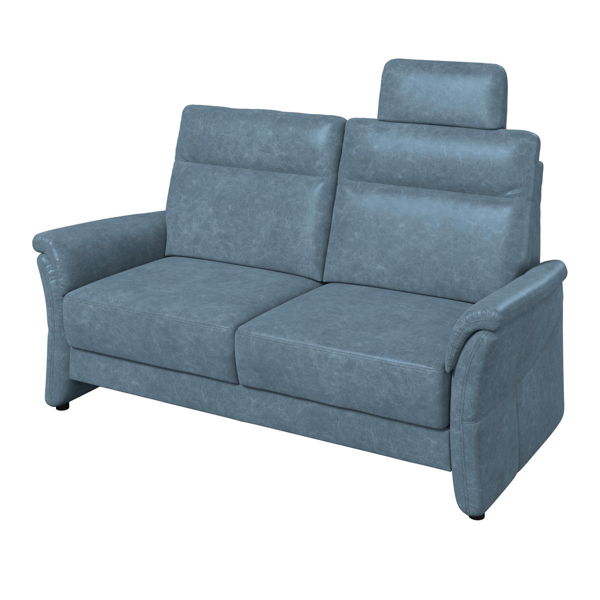 2,5-SITZER Mikrofaser Blaugrau  - Blaugrau/Schwarz, Konventionell, Kunststoff/Textil (170/99/91cm) - Elegando