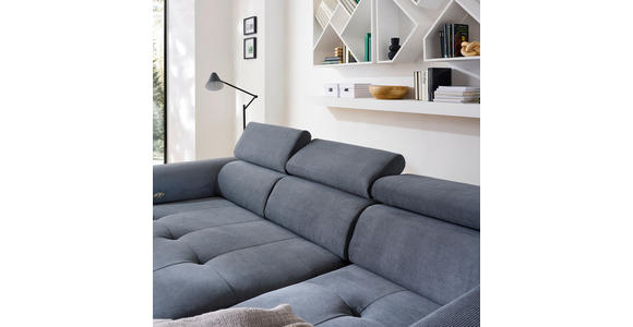 ECKSOFA in Feincord Anthrazit 280/205 cm - Anthrazit/Schwarz, Design, Textil/Metall (280/205cm) - Xora