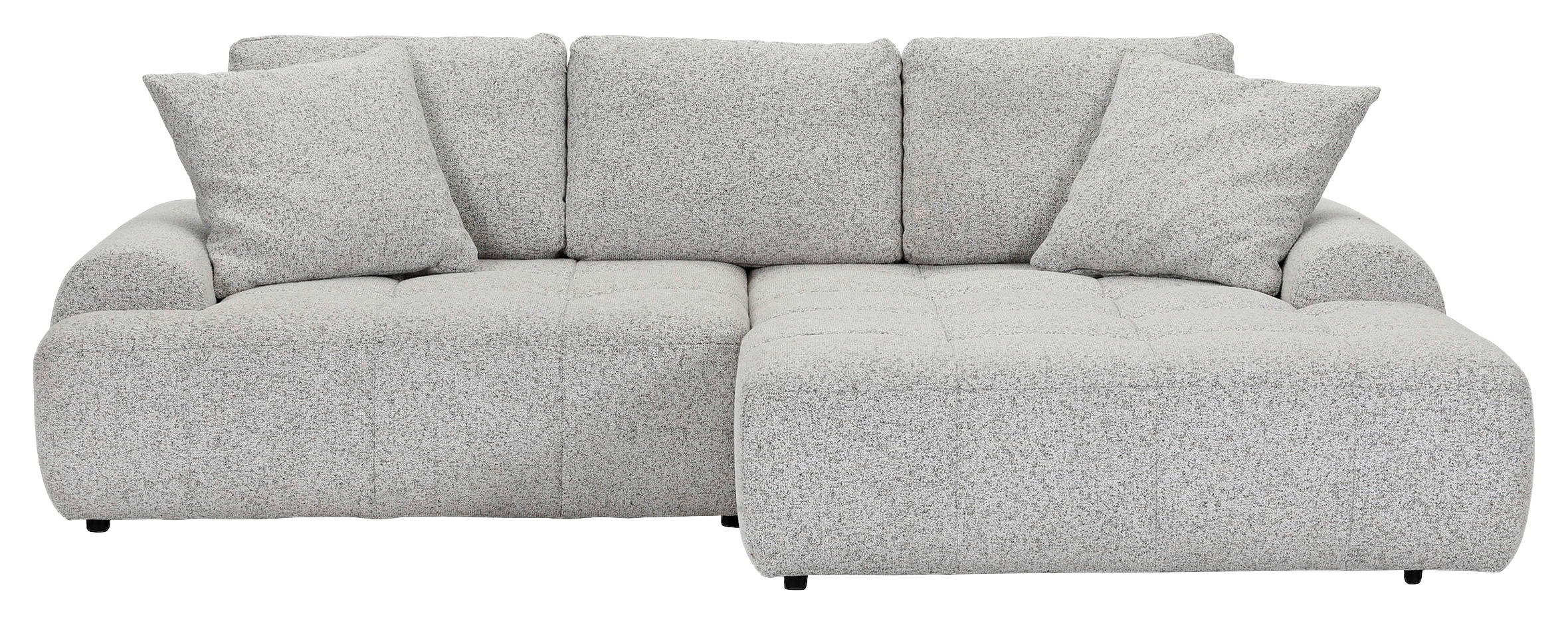 Ecksofa mit Funktion  in Flachgewebe Greige  - Greige/Schwarz, KONVENTIONELL, Kunststoff/Textil (277/190cm) - Carryhome