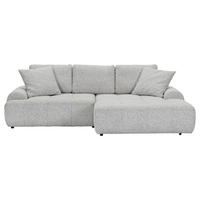 Ecksofa mit Funktion Greige Flachgewebe Zierkissen, Rückenkissen, Bettkasten, Schlaffunktion, Rücken echt, Liegefläche im Originalstoff  - Greige/Schwarz, KONVENTIONELL, Kunststoff/Textil (277/190cm) - Carryhome