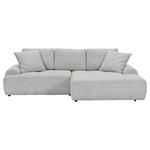 Ecksofa mit Funktion Greige Flachgewebe Zierkissen, Rückenkissen, Bettkasten, Schlaffunktion, Rücken echt, Liegefläche im Originalstoff  - Greige/Schwarz, KONVENTIONELL, Kunststoff/Textil (277/190cm) - Carryhome