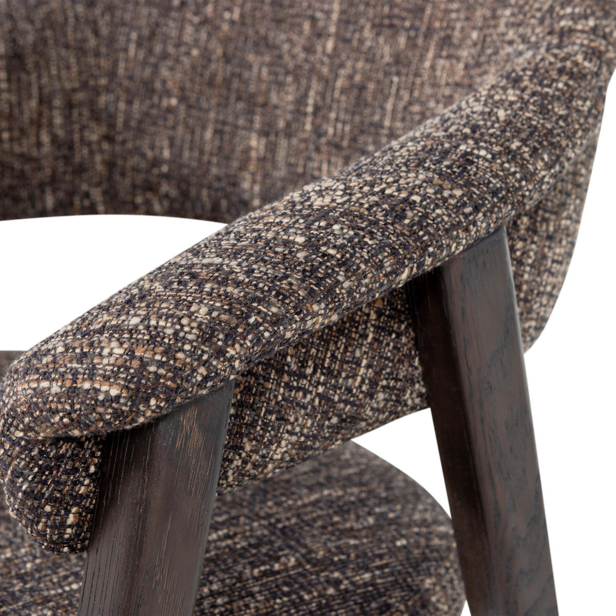 ARMLEHNSTUHL-SET 2 Stück  Webstoff  Dunkelbraun  - Dunkelbraun, MODERN, Holz/Textil (60/77/60cm) - Livetastic