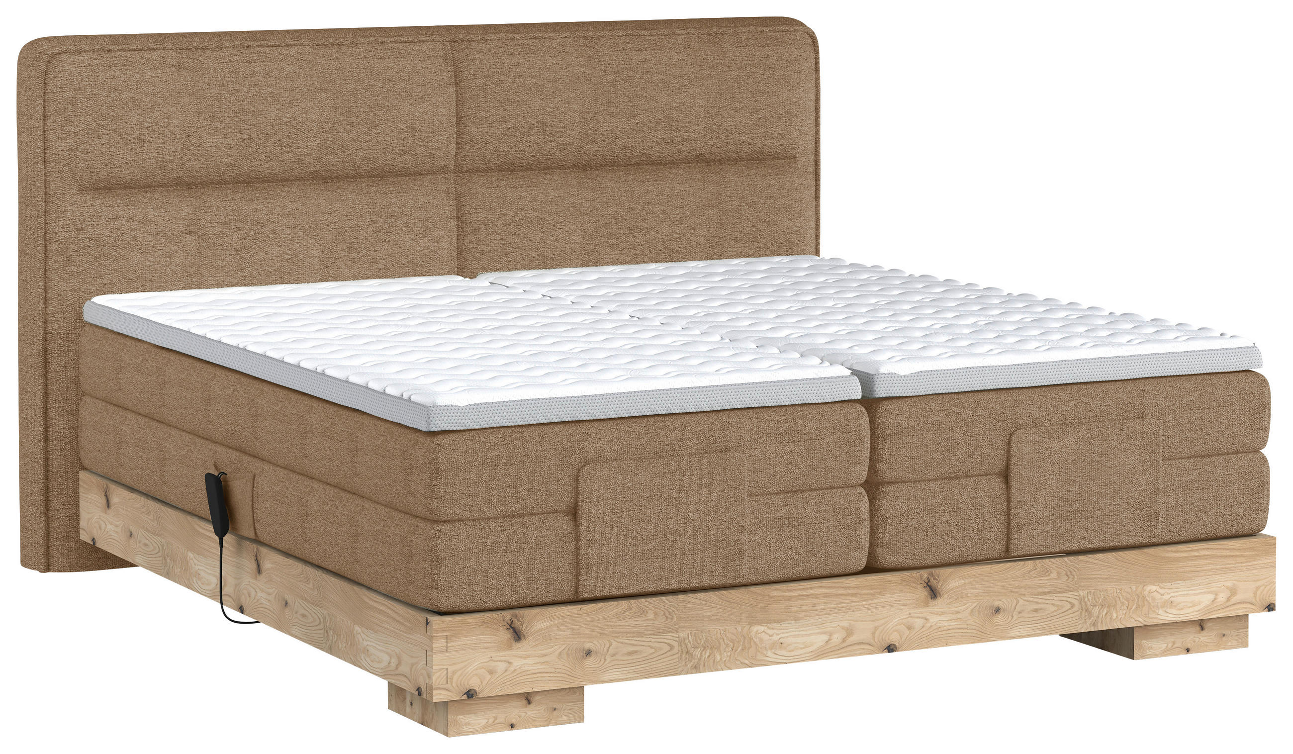 BOXSPRINGBETT 180/200 cm  in Eichefarben, Rostfarben  - Eichefarben/Rostfarben, Natur, Holz/Holzwerkstoff (180/200cm) - Valnatura